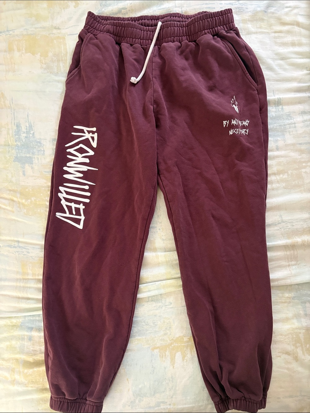Men's Maroon Graphic Jogger Sweatpants